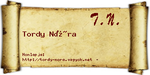Tordy Nóra névjegykártya