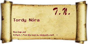 Tordy Nóra névjegykártya