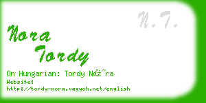 nora tordy business card